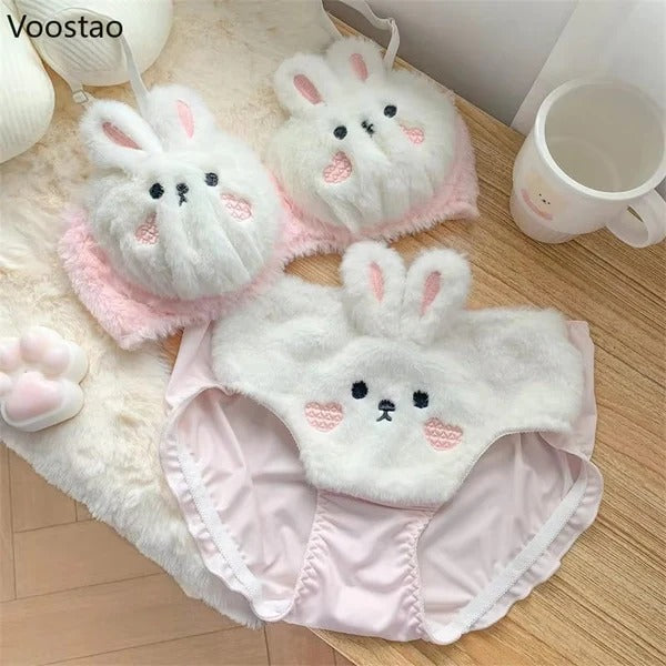 Japanese cartoon rabbit underwear Bra & Panty Set