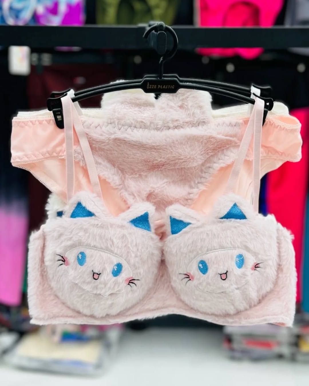New High Quality Sexy Cute Kitty Anime Soft Plush Design Bra & Panty Set