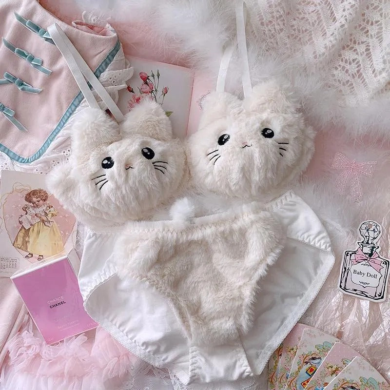Japanese Cute Kitty Anime underwear Bra & Panty Set