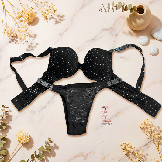 Luxury Sparkle Push-Up Bra & Thong Set