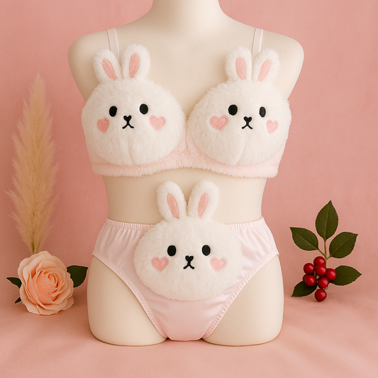 Japanese cartoon rabbit underwear Bra & Panty Set