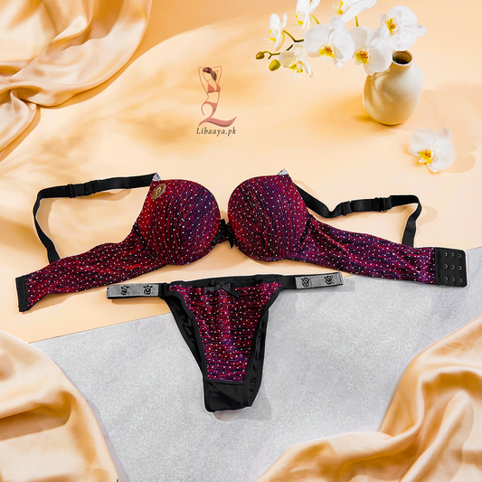 Luxury Sparkle Push-Up Bra & Thong Set